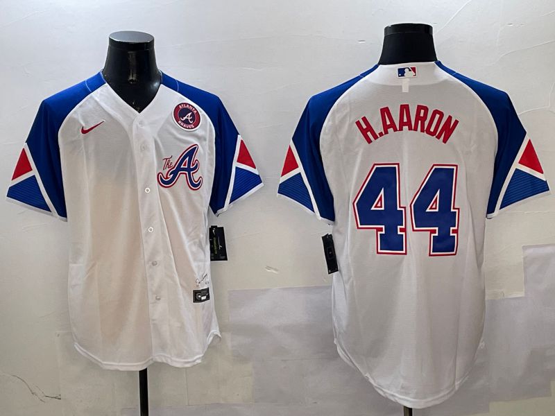 Men Atlanta Braves #44 H.Aaron White City Edition 2025 Nike MLB Jersey style 3->atlanta braves->MLB Jersey